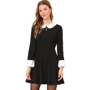 Allegra K Peter Pan Collar black minidress